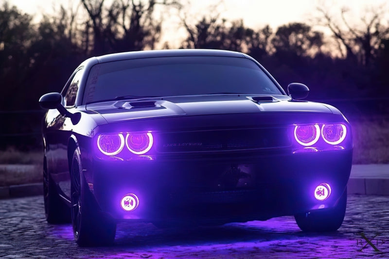 Oracle 08-14 Dodge Challenger Dynamic Surface Mount Headlight/Fog Light Halo Kit COMBO - ColorSHIFT