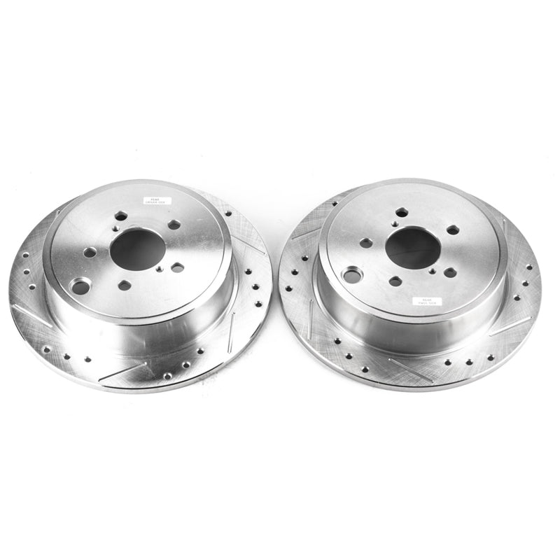 Power Stop 13-16 Subaru BRZ Rear Evolution Drilled & Slotted Rotors - Pair PowerStop