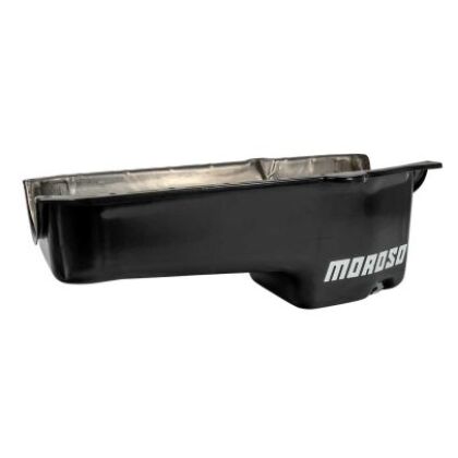 Moroso 86-Up Chevrolet Small Block (w/Passenger Side Dipstick) Wet Sump 5qt 7.5in Oil Pan - Blk