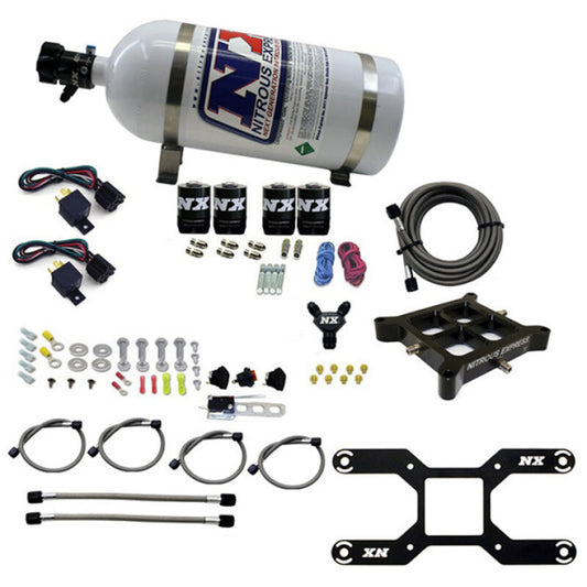 Nitrous Express Dry, Quad Stage Billet Crossbar Plate System 100-2000 HP (4150 Flange) - 66442-10