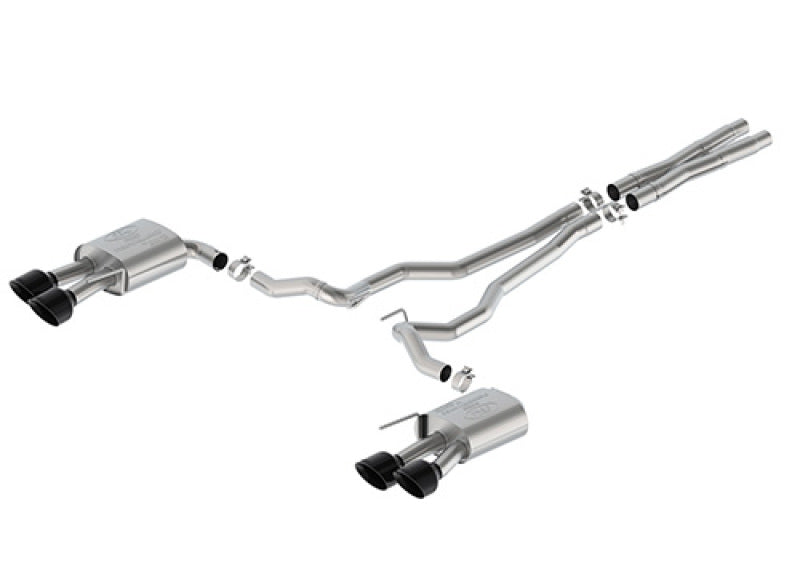 Ford Racing 2024 Mustang 5.0L Sport Non-Active Cat-Back Exhaust w/Valance - Black Tip Ford Racing