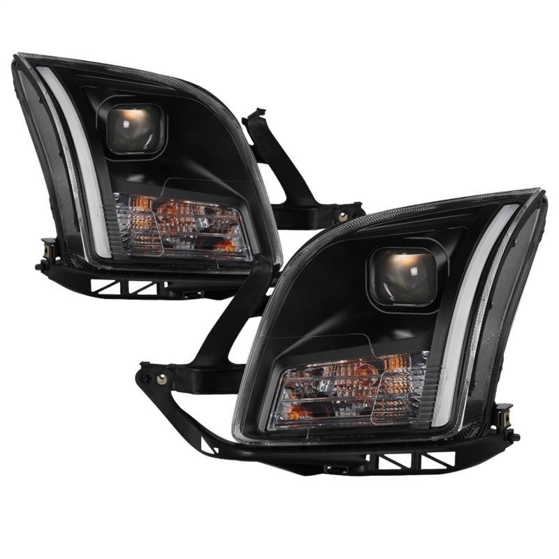 xTune 06-09 Ford Fusion Light Bar DRL Projector Headlights - Black (PRO-JH-FFU06-LB-BK) SPYDER