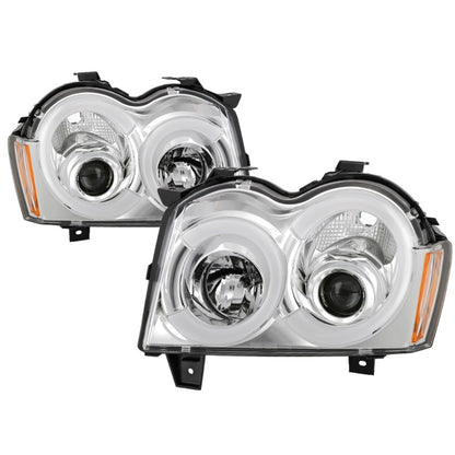 Spyder 05-07 Jeep Grand Cherokee - Light Bar Projector Headlights - Chrome - PRO-YD-JGC05V2-LB-C SPYDER