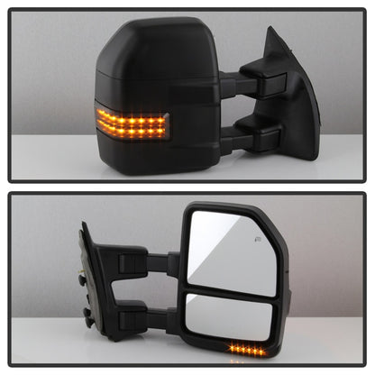 xTune 08-15 Ford F-250 SD Heated Adj LED Signal Power Mirror - Smk (MIR-FDSD08S-G4-PW-RSM-SET) SPYDER