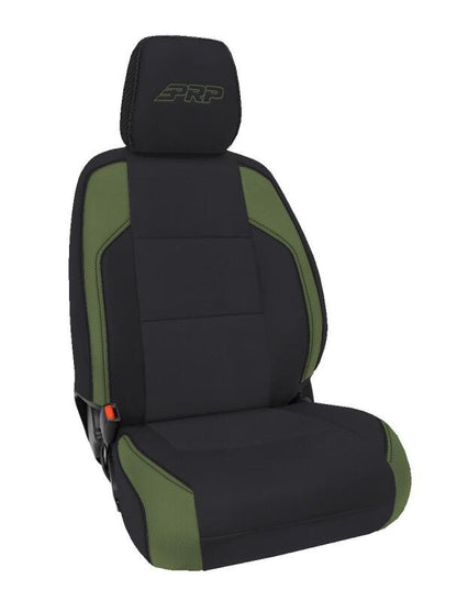 PRP 6-23 Toyota Tacoma Front Seat Covers (Pair) - Black/Olive Green B057-04