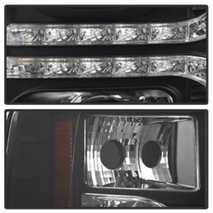 Spyder Chevy Silverado 1500 07-13 V2 Projector Headlights - LED DRL - Black PRO-YD-CS07V2-DRL-BK SPYDER
