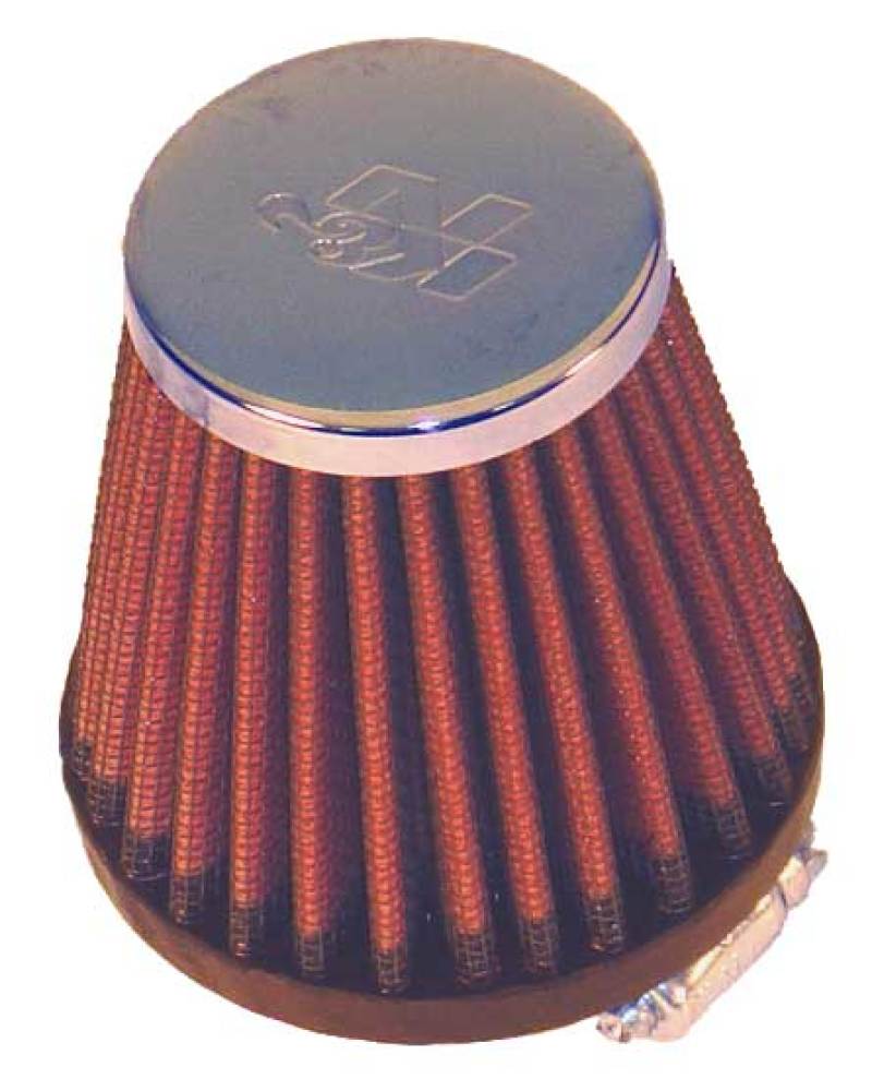 K&N Universal Round Tapered Chrome Filter 1.563in Flange ID x 3in Base OD x 2in Top OD x 3in H K&N Engineering