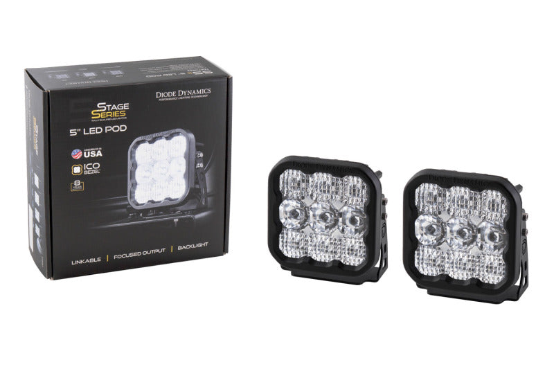 Diode Dynamics SS5 LED Pod Sport - White Spot (Pair)