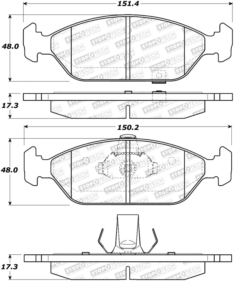 StopTech Premium Ceramic Brake Pads - 308.09250 Stoptech