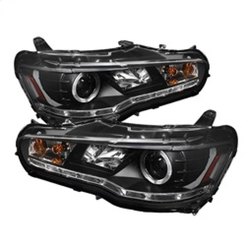 Spyder Mitsubishi Lancer/EVO-10 08-14 Projector Xenon/HID- LED Halo DRL Blk PRO-YD-ML08-HID-DRL-BK SPYDER