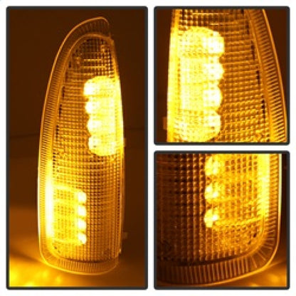 xTune Ford Superduty F250-F650 03-07 Amber LED Mirror Signal Lens - Clear ACC-LED-FDSD99-MR-C SPYDER