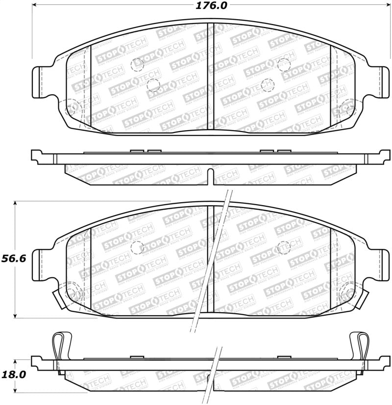 StopTech Premium Ceramic Brake Pads - 308.10800 Stoptech