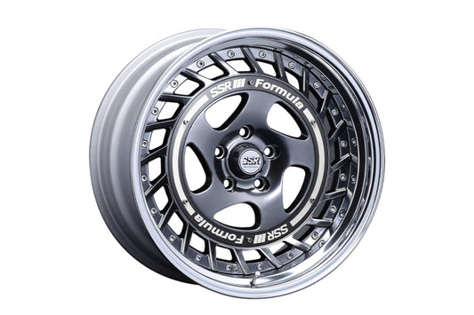 SSR Formula Aero Spoke 16x7.5 4x100 +19 Titan Silver w/ Brushed Red Aero Plate
