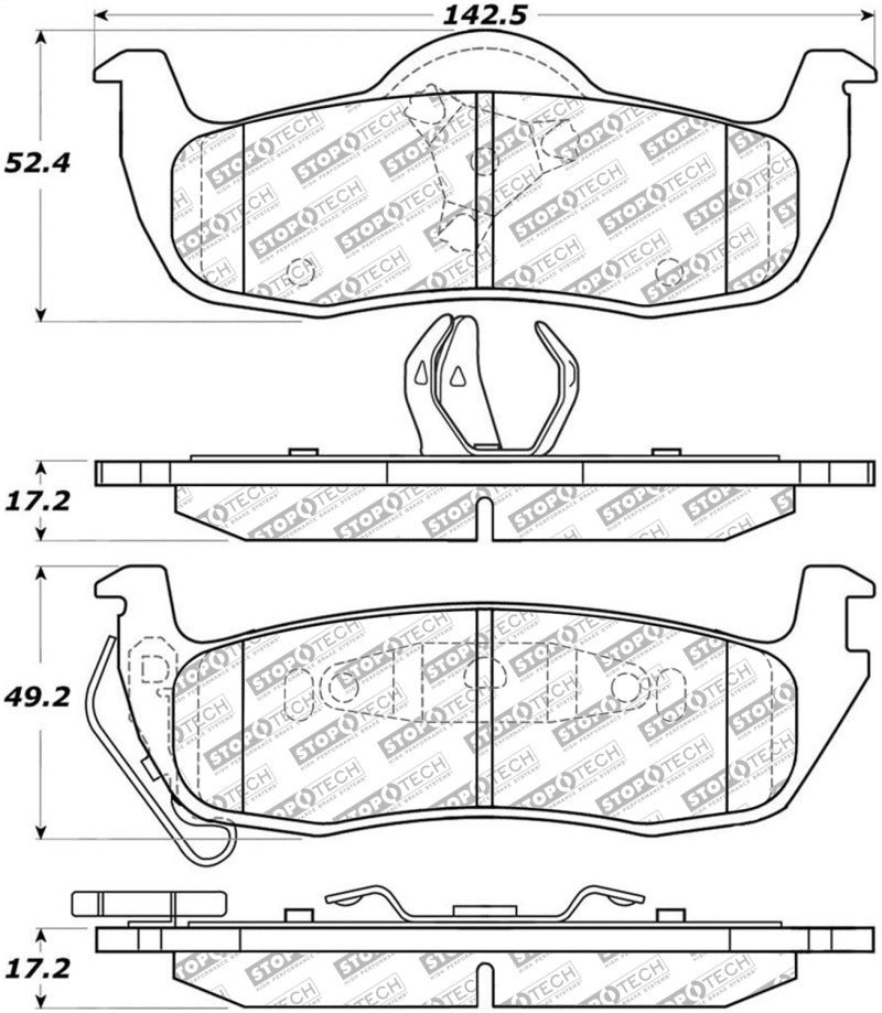 StopTech Street Disc Rear Brake Pads - 305.10870