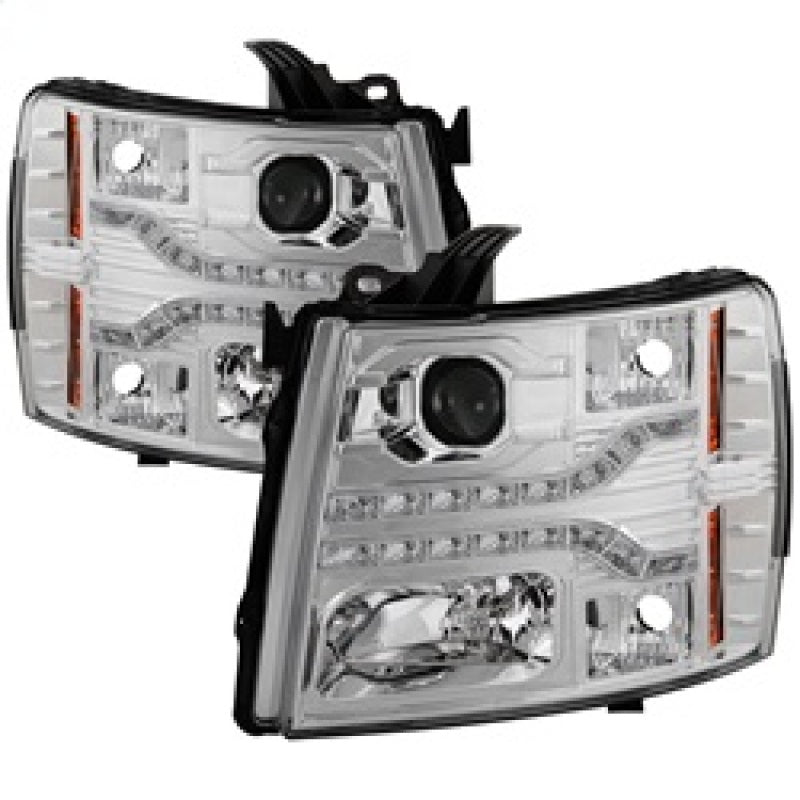 Spyder Chevy Silverado 1500 07-13 V2 Projector Headlights - LED DRL - Chrome PRO-YD-CS07V2-DRL-C SPYDER