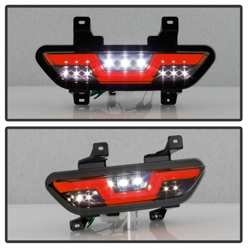 Spyder 15-16 Ford Mustang LED Reverse Lights - Black Smoke w/ Red Bar (ALT-YD-FM15RED-REV-BSM) SPYDER