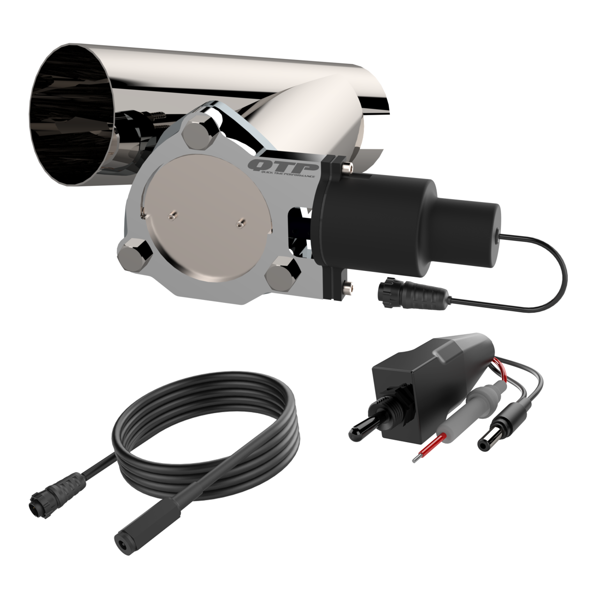 QTP 3.50 Inch Electric Exhaust Cutout Combo Kit (Universal) - QTEC35CP QTP