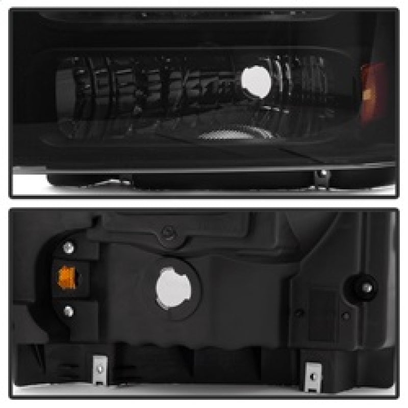 Xtune Ford F250 F350 F450 Superduty Excursion 99-04 Headlights Black Smoked HD-JH-FF25099-HA-BSM SPYDER
