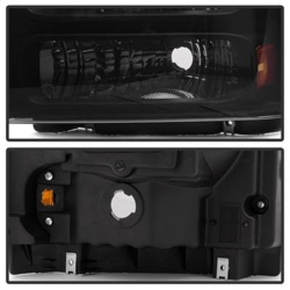 Xtune Ford F250 F350 F450 Superduty Excursion 99-04 Headlights Black Smoked HD-JH-FF25099-HA-BSM SPYDER