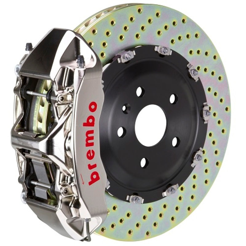 Brembo 19+ Model X (Excl Plaid) Fr GTR BBK 6Pis Billet 380x34 2pc Rotor Drilled-Nickel Brembo