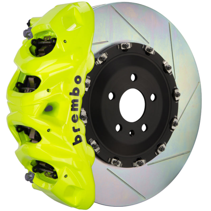 Brembo 19-22 A-Class (Excl AMG) Fr GT BBK 6Pis Cast 380x34 2pc Rotor Slotted Type1-Fluo. Yellow Brembo