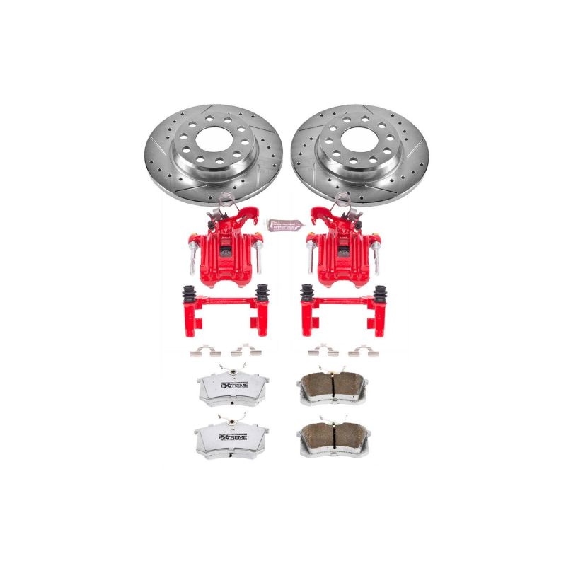 Power Stop 02-05 Audi A4 Rear Z26 Street Warrior Brake Kit w/Calipers PowerStop