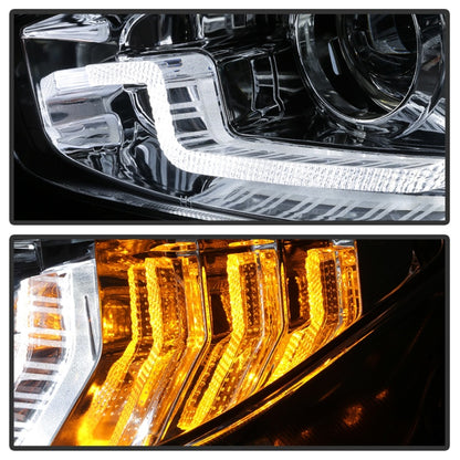 Spyder 16-18 Honda Civic 4Dr w/LED Seq Turn Sig Lights Proj Headlight - Chrome - PRO-YD-HC16-SEQ-C SPYDER