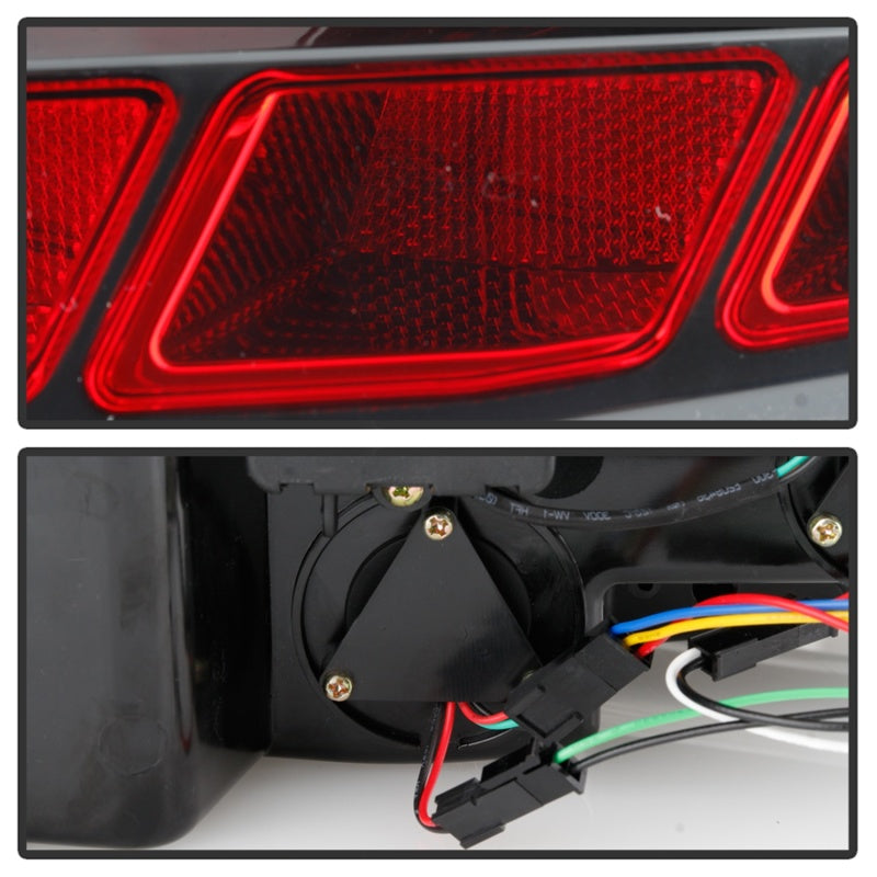 Spyder 10-12 Ford Mustang Red Light Bar LED Sequential Tail Lights - Blk ALT-YD-FM10-RBLED-BK SPYDER