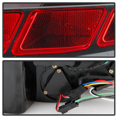 Spyder 10-12 Ford Mustang Red Light Bar LED Sequential Tail Lights - Blk ALT-YD-FM10-RBLED-BK SPYDER