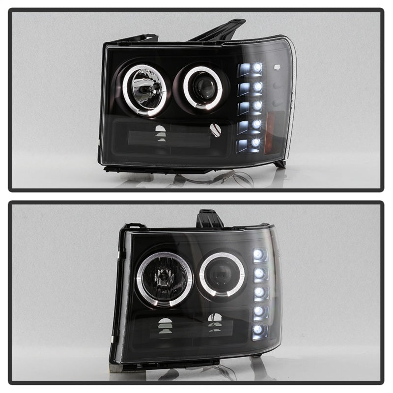 Spyder GMC Sierra 1500/GMC Sierra Denali 08-13 Projector LED Halo- LED All Blk PRO-YD-GS07-HL-BKV2 SPYDER