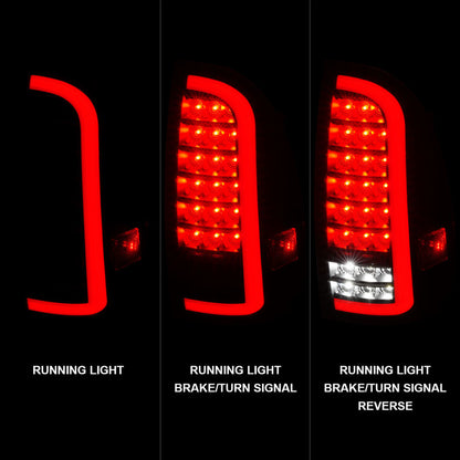 ANZO 05-15 Toyota Tacoma Full LED Tail Lights w/Light Bar Sequential Black Housing Clear Lens ANZO