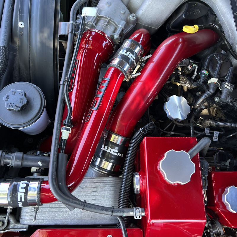 Wehrli 17-25 6.7L Power Stroke Upper Coolant Pipe Kit - WCFab Red
