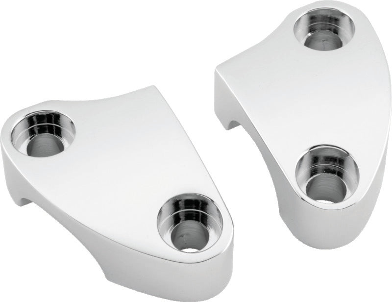 Bikers Choice 1974-2011 Chrome Smooth Riser Clamps Pr - 482499