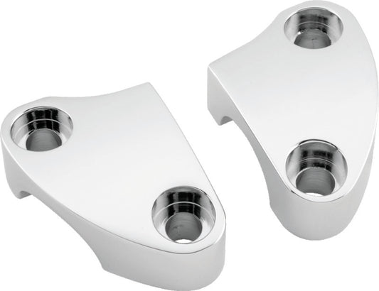 Bikers Choice 1974-2011 Chrome Smooth Riser Clamps Pr - 482499