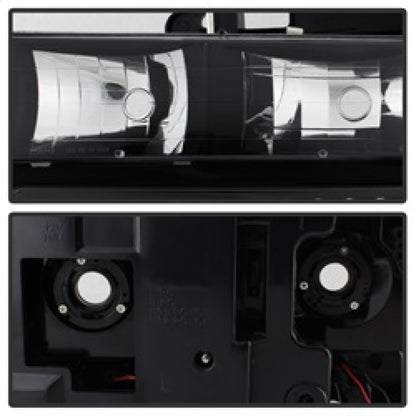 Xtune Chevy Suburban 94-98 Headlights w/ Corner & Parking Lights 8pcs Black HD-JH-CCK88-AM-BK-SET SPYDER