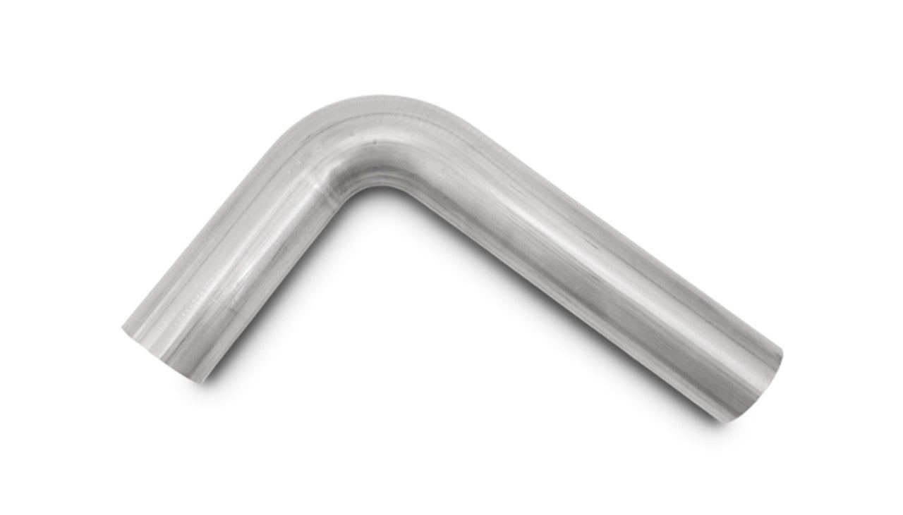 Vibrant 2.5" O.D. 304 Stainless Steel 90° Mandrel Bend – 4" x 12" Legs, 3.5" CLR (13040)