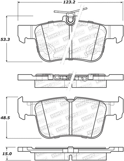 StopTech Street Disc Rear Brake Pads - 305.16650 Stoptech