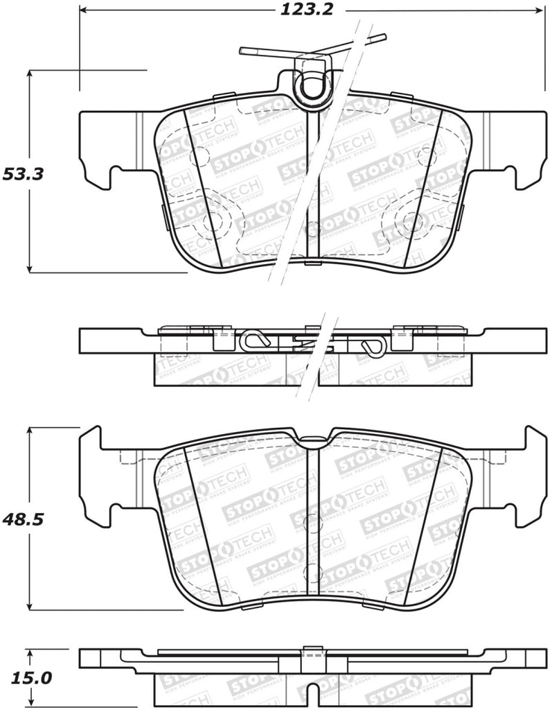 StopTech Street Disc Rear Brake Pads - 305.16650