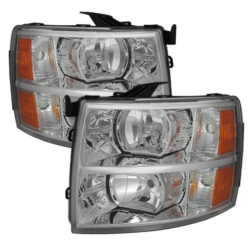 Xtune Chevy Silverado 07-13 Crystal Headlights Chrome HD-JH-CS07-AM-C SPYDER