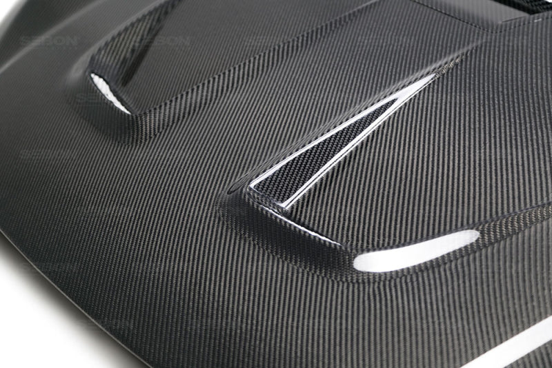 Seibon MR-style carbon fiber hood for 2016-2021 Honda Civic 2DR/4DR - HD16HDCV-MR
