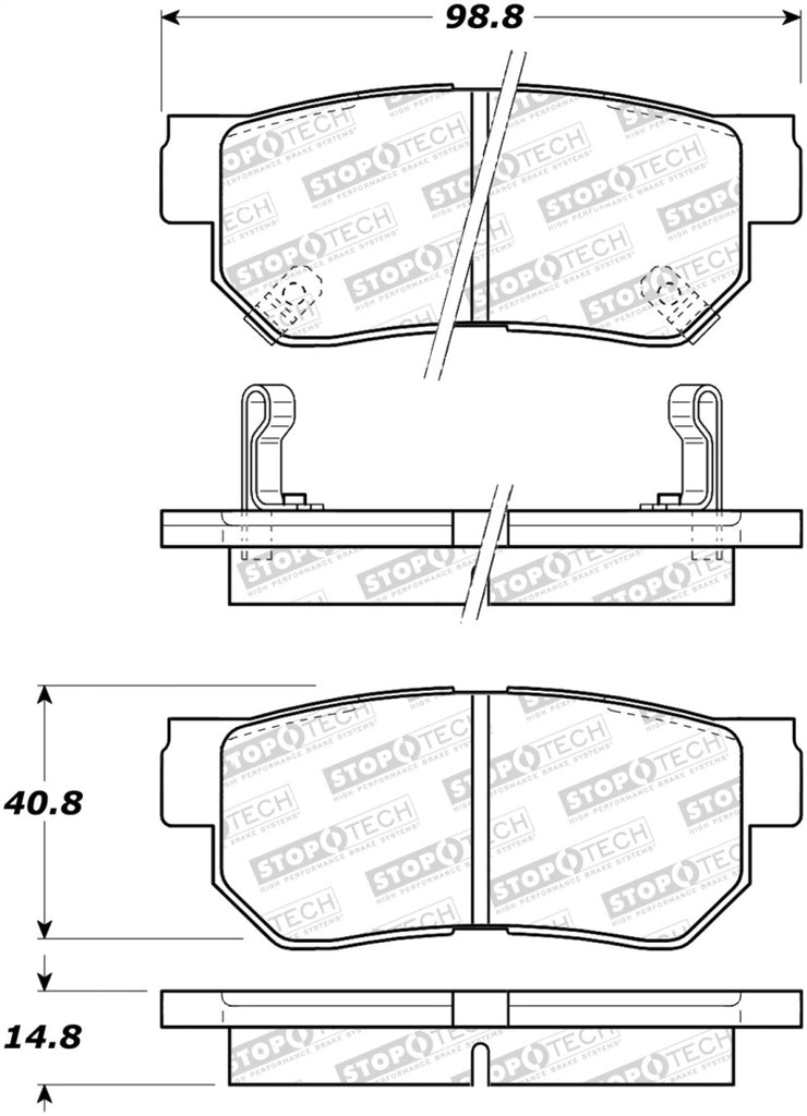 StopTech Premium Ceramic Brake Pads - 308.08130