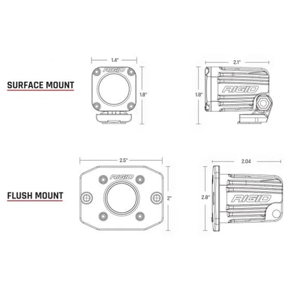 Rigid Industries Diffused Light Surface Mount Black Ignite - 20531