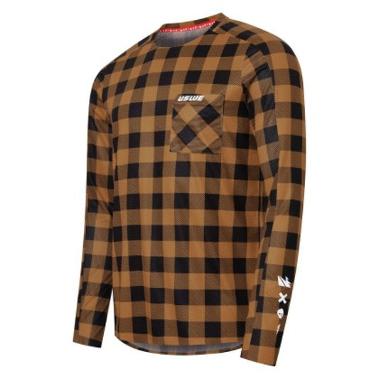 USWE Flannel Long Sleeve Lightweight Off-Road Jersey Bronze - XL