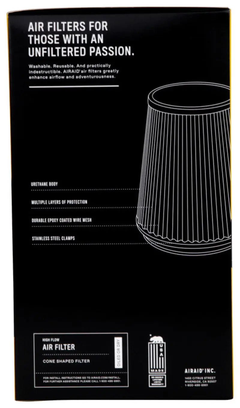 Airaid Universal Air Filter - Cone 4 x 6 x 4 5/8 x 9 Airaid