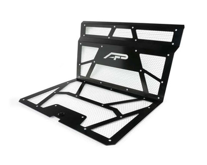 Agency Power AP-RZR-111-FGB-MRAW 14-18 Polaris RZR XP 1000 / XP Turbo Vented Engine Cover - Gloss Black/Raw Mesh