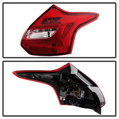 Spyder 12-14 Ford Focus 5DR LED Tail Lights - Red Clear (ALT-YD-FF12-LED-RC) SPYDER