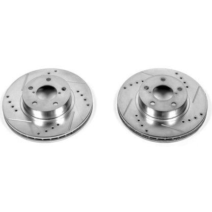 Power Stop 93-01 Subaru Impreza Front Evolution Drilled & Slotted Rotors - Pair PowerStop