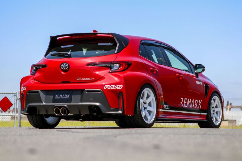 REMARK 24+ Toyota GR Corolla Dual Center Exit w/ Resonator Burnt Stainless Steel Catback Exhaust, Remark