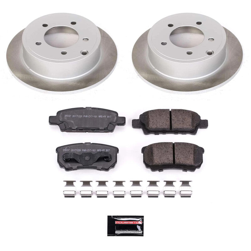 Power Stop 08-17 Mitsubishi Lancer Rear Semi-Coated Rotor Kit PowerStop
