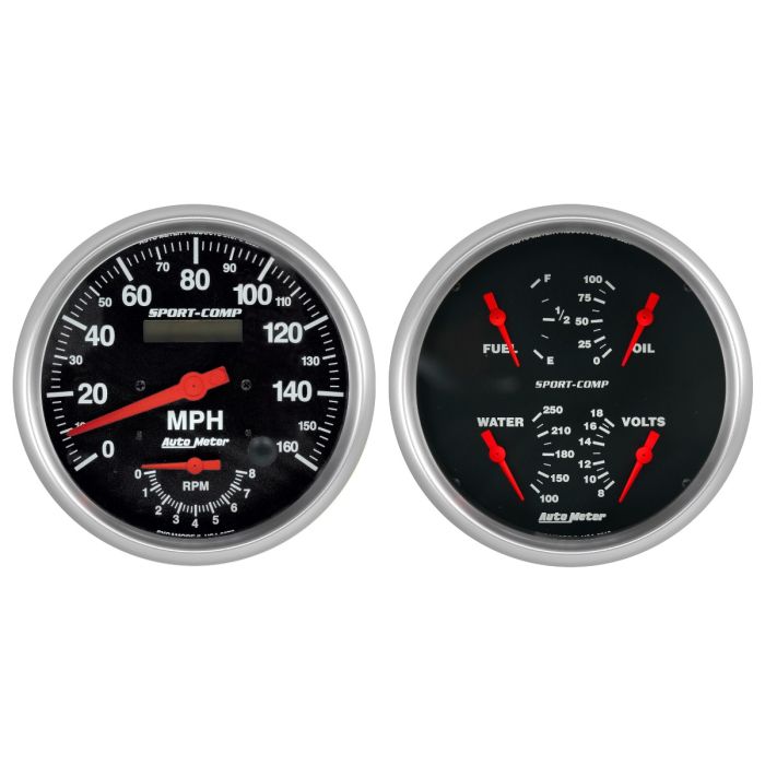 Autometer Sport-Comp Quad & Tach/Speedo 5in. - 2 Pc. 3505